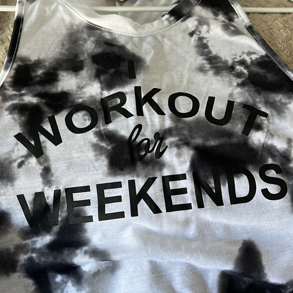 SO White/Gray I Workout For Weekends Women’s Muscle Tank - Medium (WITH TAGS)
